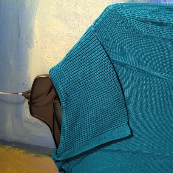 Vintage Vicky Tiel Retro tiel button split collar  sweater Dress.  Sz XL - Picture 7 of 11